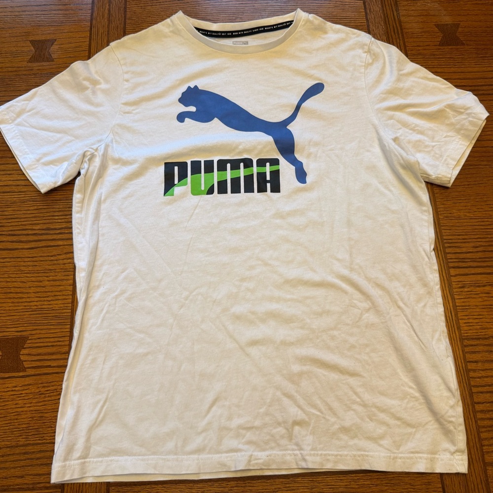 Puma White Tee with Black Accents